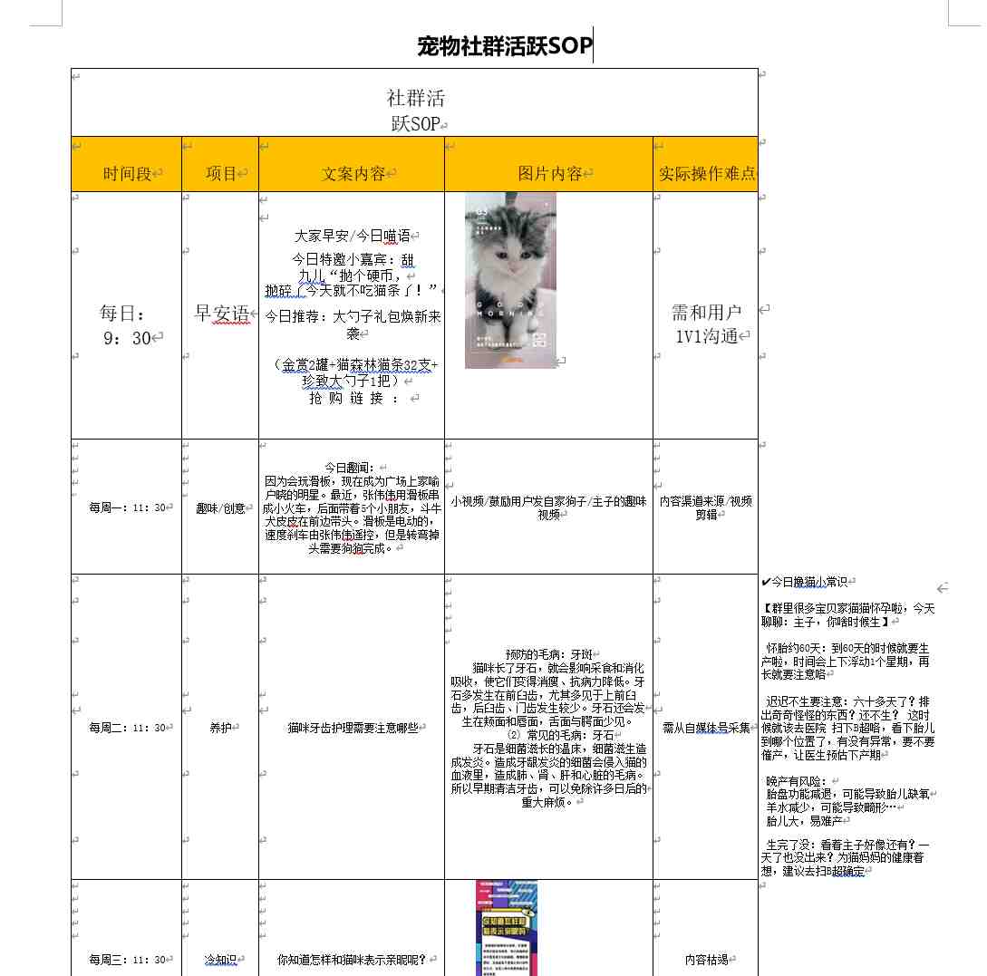 宠物社群活跃SOP方案(免费下载)